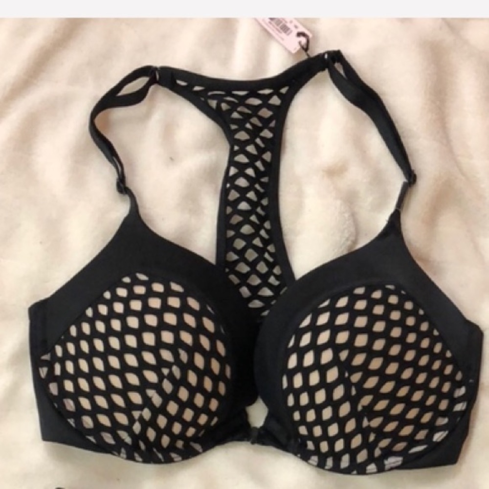 NWT Victoria’s Secret Black Fishnet Racerback Bra